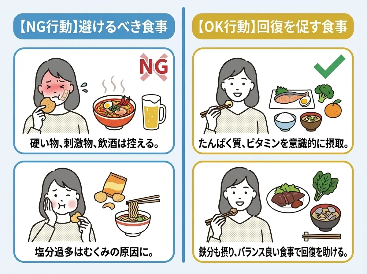 エラボトックスのダウンタイムの食事で気を付けること
