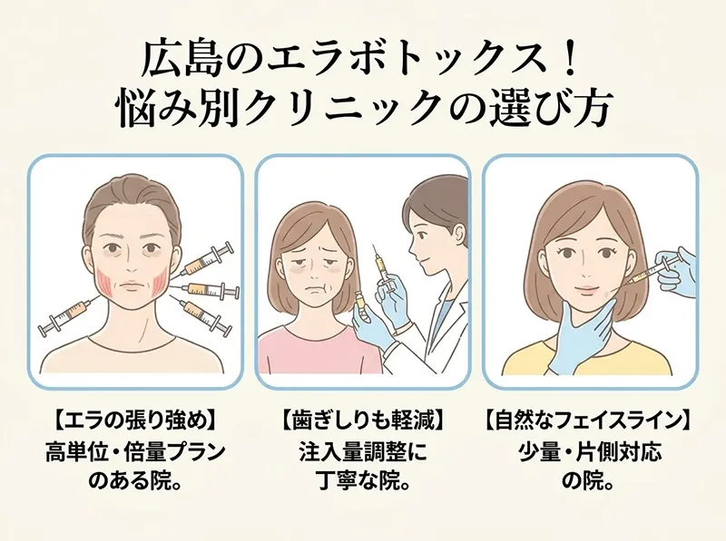広島のエラボトックス悩み別クリニックの選び方