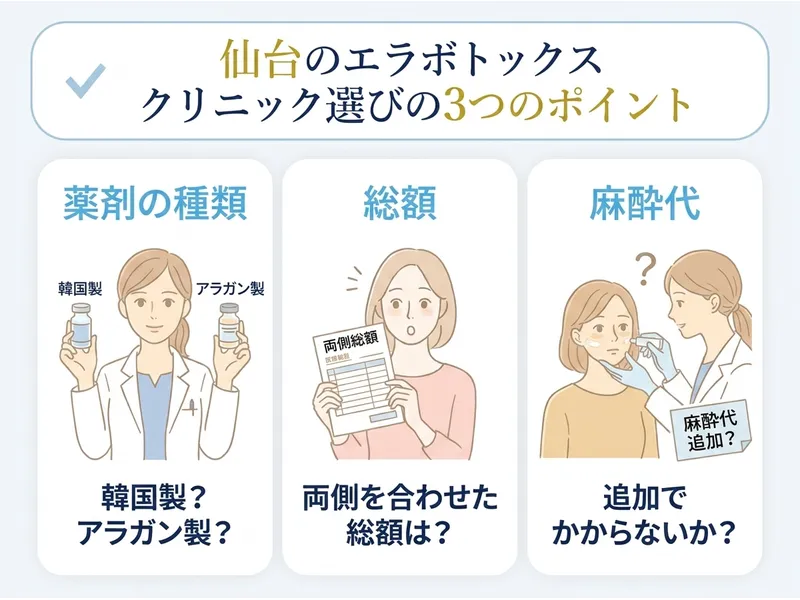 仙台のエラボトックス3つのポイント