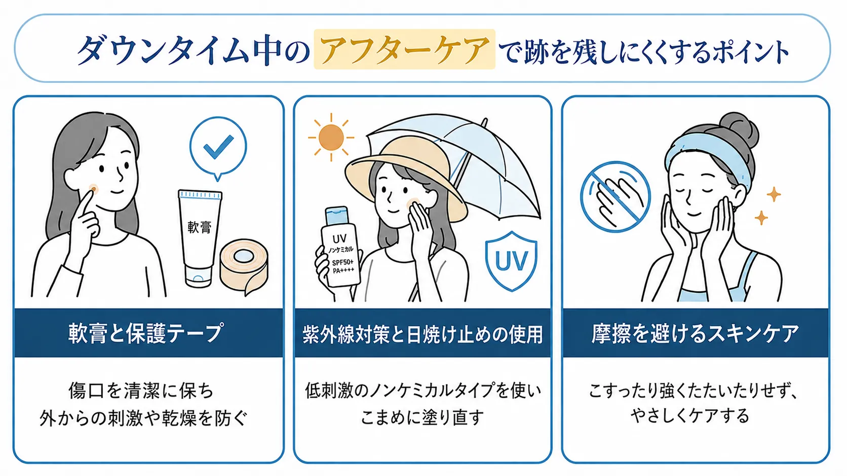 ダウンタイム中のアフターケアで跡を残しにくくするポイント
