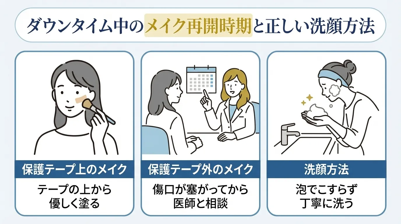ほくろ除去後のダウンタイム中のメイク再開時期は患部の状態や保護テープの有無によって変わる