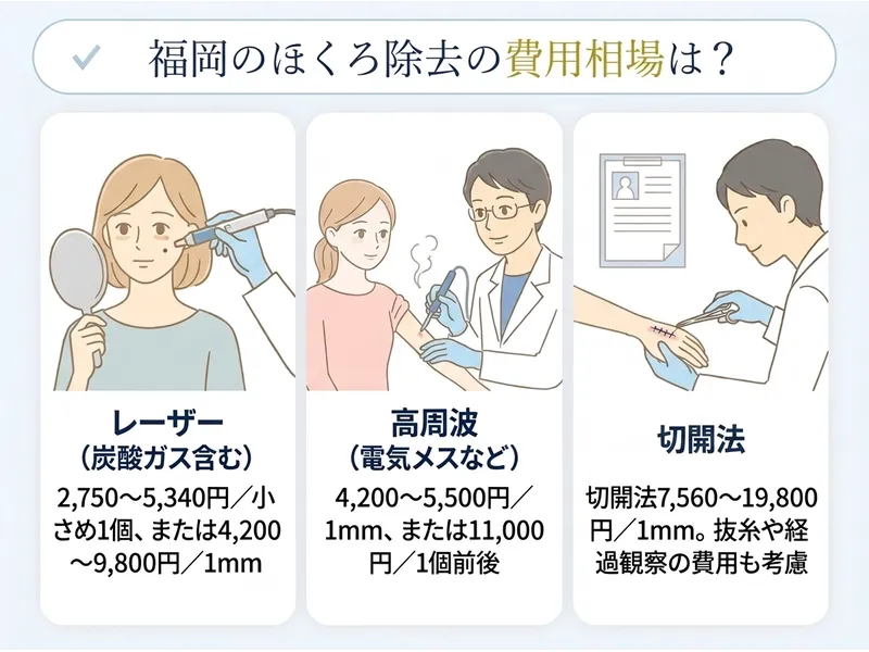 福岡のほくろ除去の費用相場