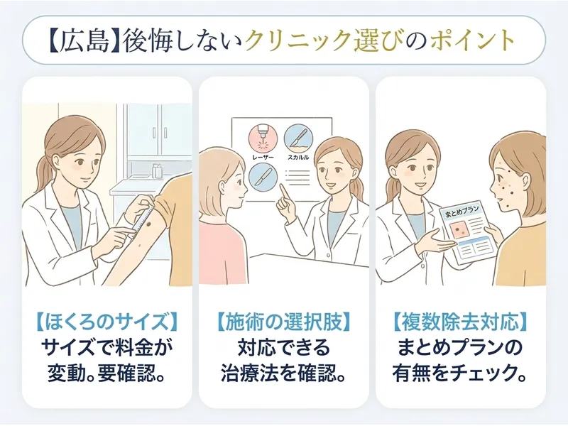 広島のほくろ除去クリニックの選び方