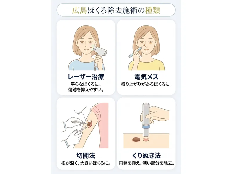 広島のほくろ除去の種類