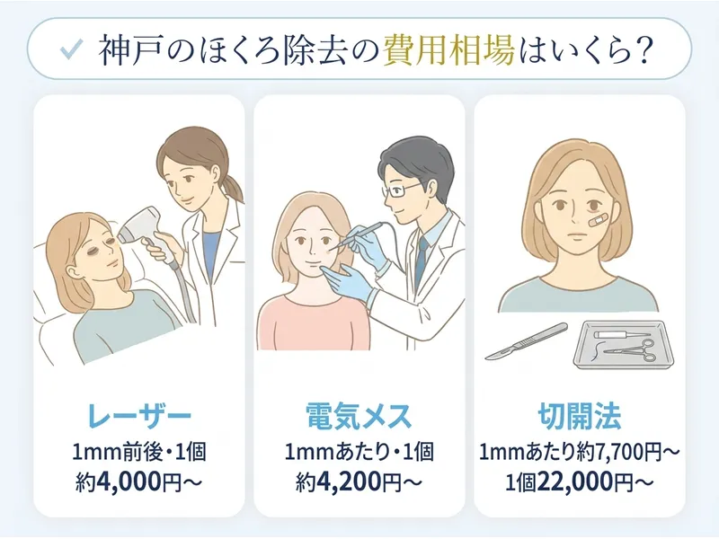 神戸のほくろ除去の費用相場