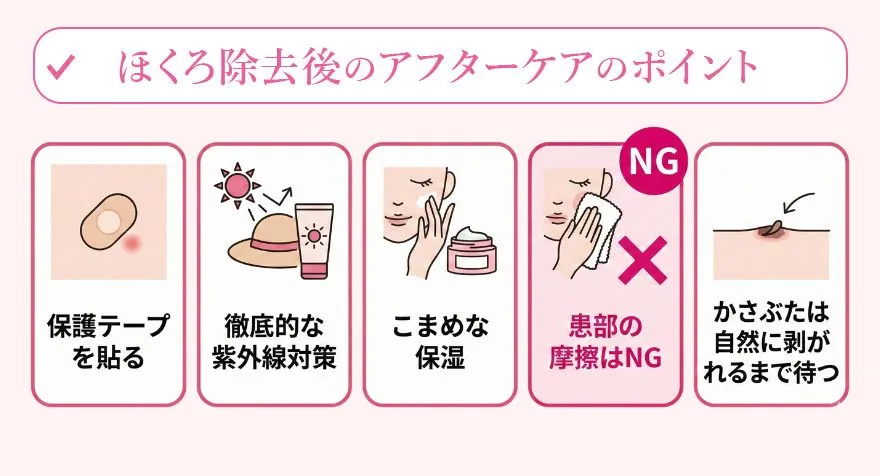 ほくろ除去後のアフターケアのポイント