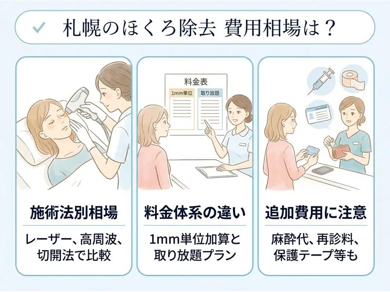 札幌のほくろ除去の費用相場