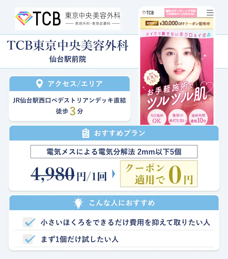 TCB東京中央美容外科 仙台駅前院