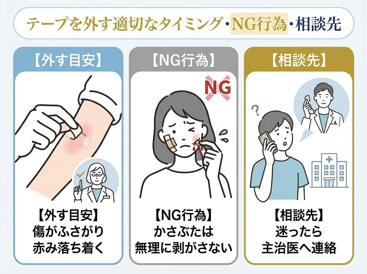 ほくろ除去後に自己判断でテープを外すのは避けよう
