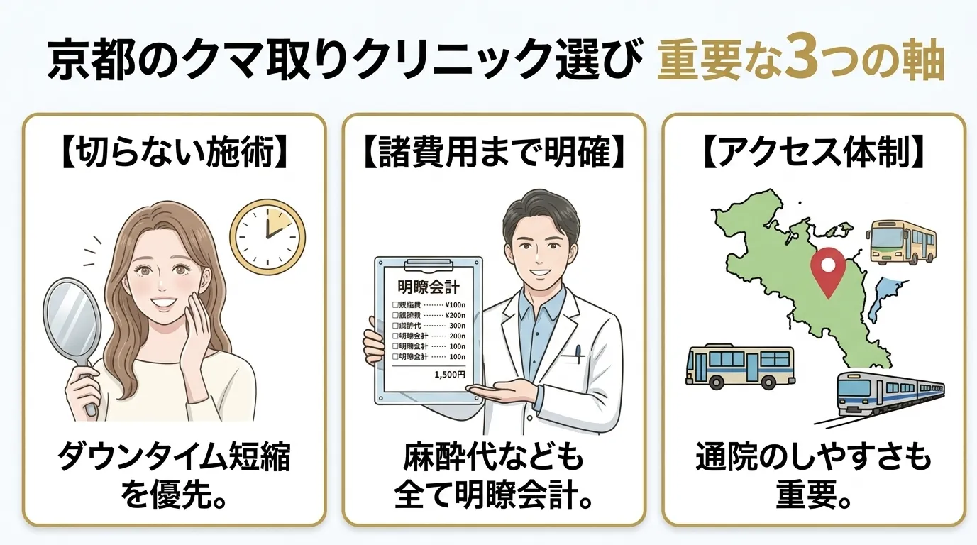 京都のクマ取りクリニックの選び方ポイント