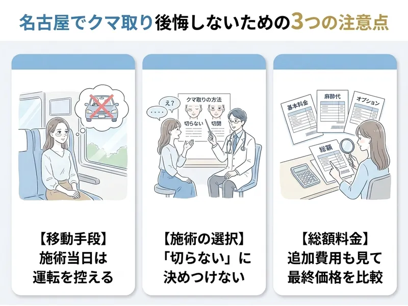 名古屋でクマ取り後悔しないための3つのポイント