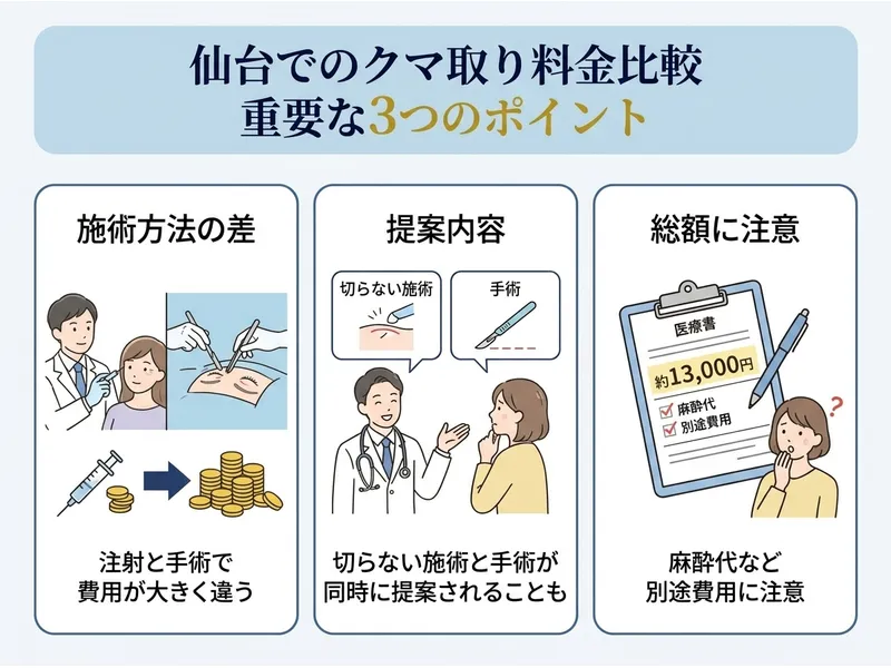 仙台でのクマ取り料金比較重要な3つのポイント