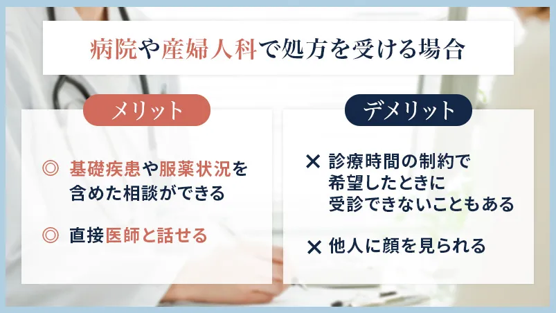 アフターピルを病院や産婦人科で処方してもらうメリットとデメリット