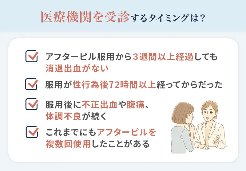 消退出血が来ない場合に医師に相談するべきか判断するポイント