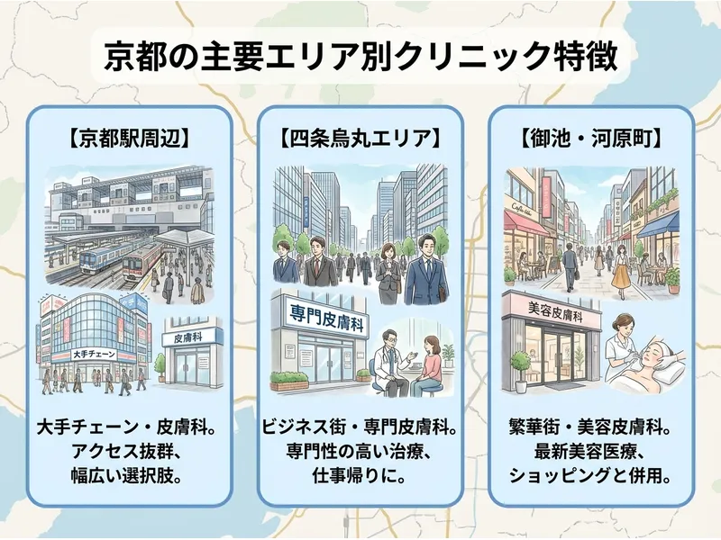 京都の主要エリア別クリニックの特徴
