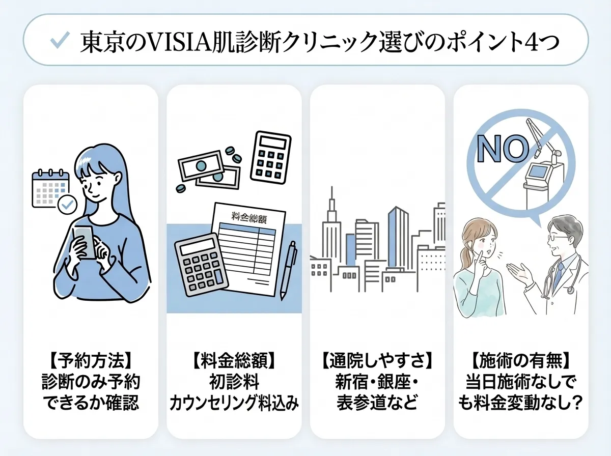 東京のVISIA肌診断クリニック選びのポイント